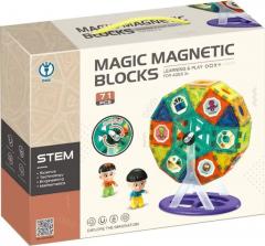 Joc constructie magnetic - Magic Set Roata, 71 piese