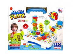 Set de constructie - Magic Puzzle Plate, 190 de piese