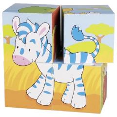 Cuburi puzzle - Animale vesele