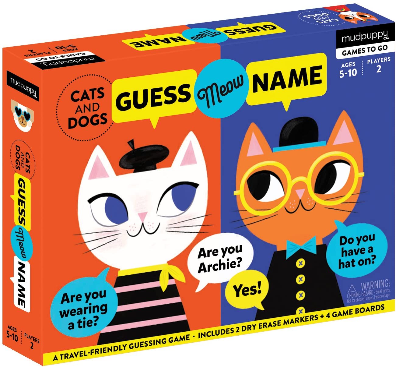 Joc - Cats & Dogs Guess Meow Name Kids Travel Game - Mudpuppy