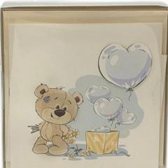 Set 4 invitatii botez - Teddy Bear