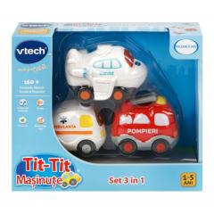 Set 3 masini - Pompieri, Avion, Ambulanta