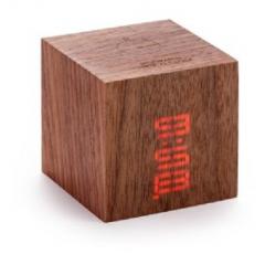 Ceas cu alarma - Cube Plus - Natural Walnut
