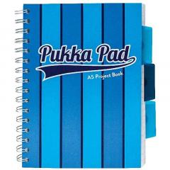 Caiet cu spirala si separatoare Pukka Pads Project Book Vogue dictando A5 albastru