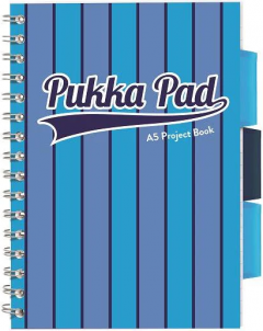 Caiet A5, Albastru, cu spirala si separatoare - Project Book - Albastru