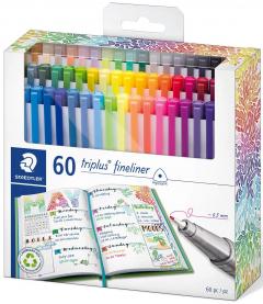 Set 60 carioci cu varf subtire - Triplus Fineliner