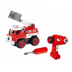 Set constructie cu camion pompieri si radiocomanda