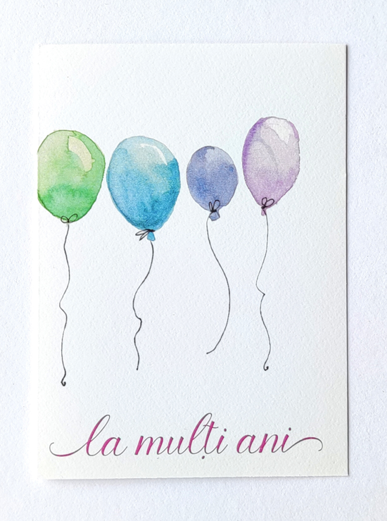fountain pressure Generosity Felicitare - Baloane curcubeu - La multi ani - Ana-Maria Galeteanu  Ilustrator