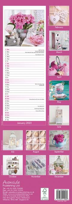 Calendar de perete 2023 - Slim - Shabby Chic
