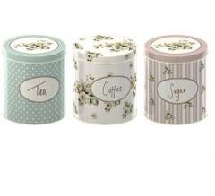 Set de 3 cutii - Katie Alice Cottage Flower - Tea/Coffee/Sugar