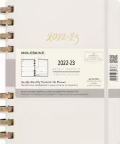 Agenda Moleskine 2022-2023 - 12M, Monthly Spiral Academic Planner, Extra Large - Remake Oyster