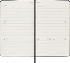 Adenda Moleskine 2023 - 12M, Weekly Horizontal Diary/ Planner, Large, Hardcover - Black