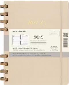 Agenda Moleskine 2022-2023 - 12M, Weekly Spiral Academic Planner, Extra Large - Remake Sand