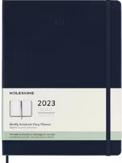 Agenda Moleskine 2023 - 12M, Weekly Notebook Diary/ Planner, Extra Large, Hardcover - Sapphire Blue