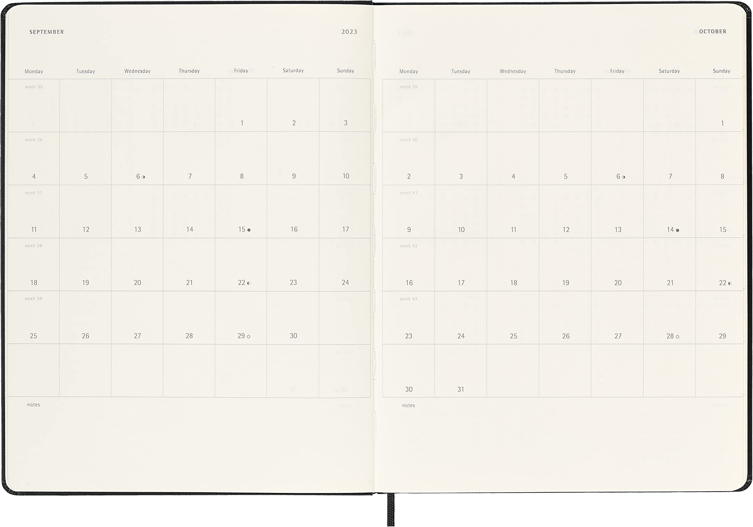 Agenda Moleskine 2023 12M, Weekly Notebook Diary/ Planner, Extra Large, Hardcover Black