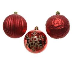 Set 3 globuri - Proof bauble Mix - Christmas Red