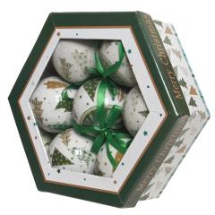 Glob de Craciun - Foam Bauble Trees, green-white