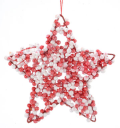 Ornament brad - Iron Star - Red-White