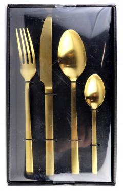 Set tacamuri - Cutlery - 16 bucati, Gold Matt