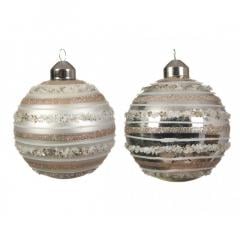 Glob decorativ - Bauble Glitter Silver - mai multe modele | Kaemingk