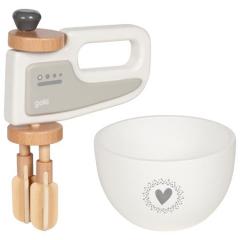 Jucarie de lemn - Set mixer de mana cu bol