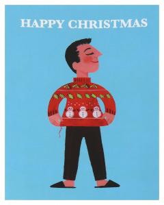 Felicitare - Happy Christmas, man, blue