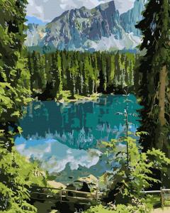 Set pictura pe numere - Lacul din munti, 40x50 cm