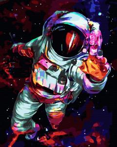 Set pictura pe numere - Astronaut in spatiu, 50x65 cm