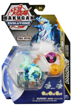 Set 3 jucarii - Bakugan Evolutions S4 - Platinum Powerup - Dragonoid, Nano Sledge si Nano Lancer