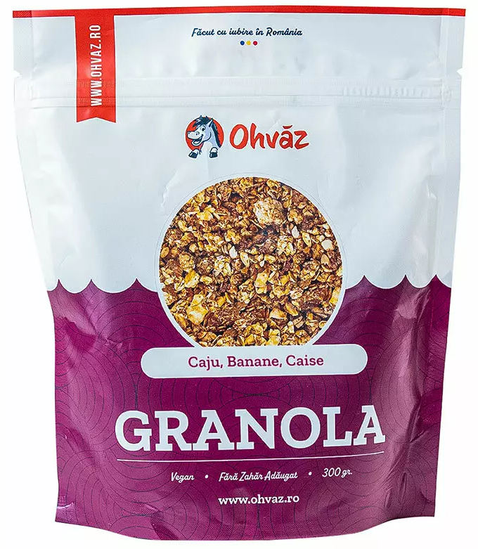 Granola - Caju, banane, caise - Vegan