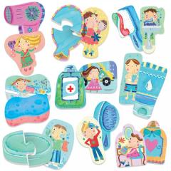 Puzzle educativ - Beauty Set, 2 piece shaped puzzles