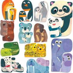 Puzzle 12 piese - Animalute cu Pui