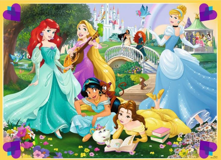 Puzzle 100 de piese - Printesele Disney in Gradina - Ravensburger