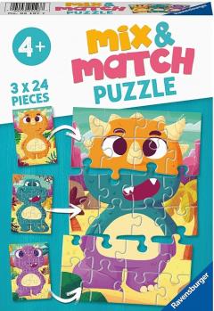 Puzzle 3x24 de piese - Mix&Match Dinozauri