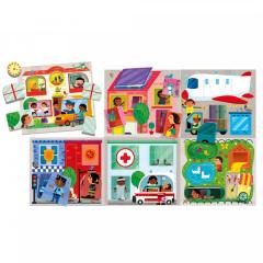 Puzzle educativ - Baby Play Town Montessori