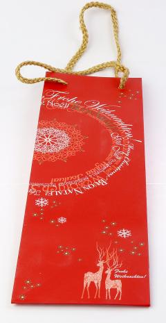 Punga cadou - Merry Christmas Multilanguage, 11x36cm