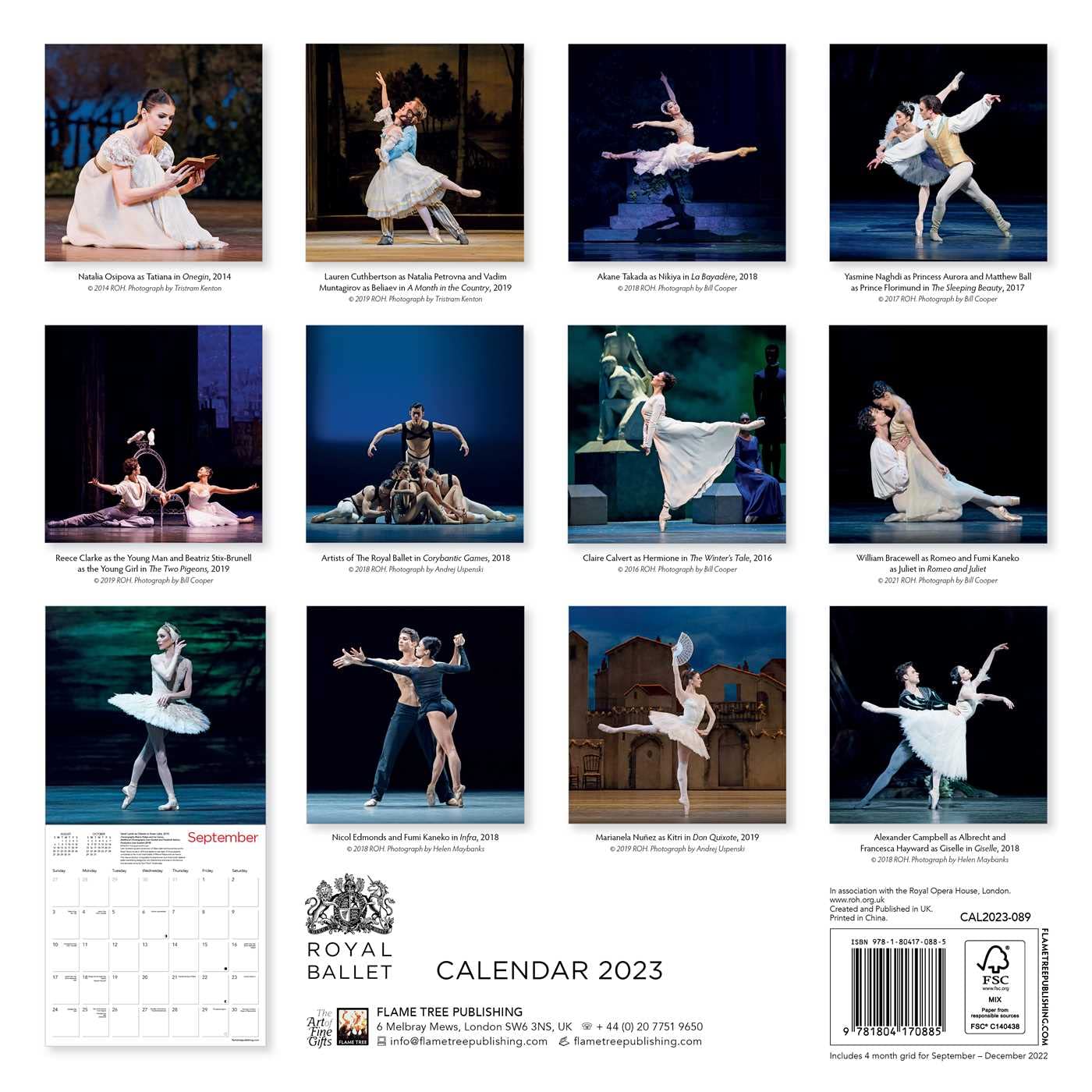 Calendar 2023 The Royal Ballet Flame Tree Publishing