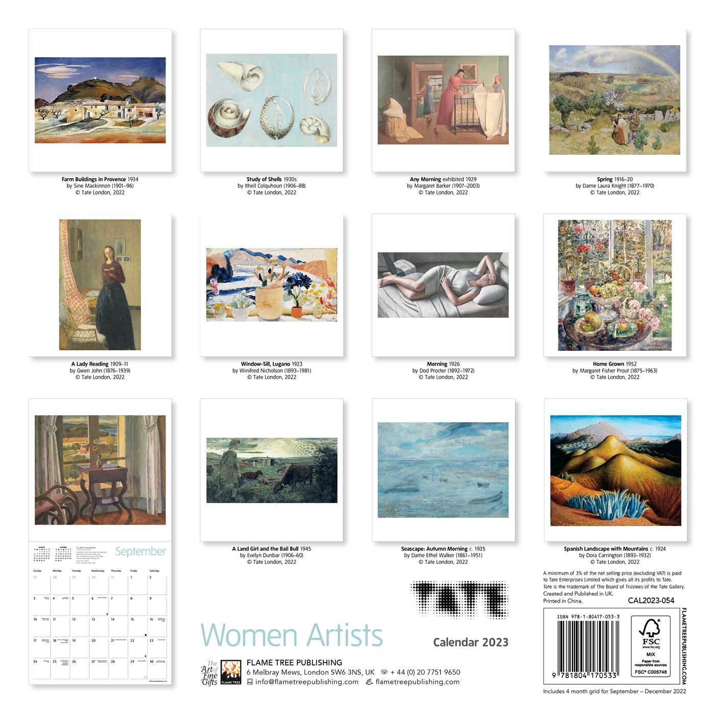 Calendar 2023 Tate Women Artists Flame Tree Publishing