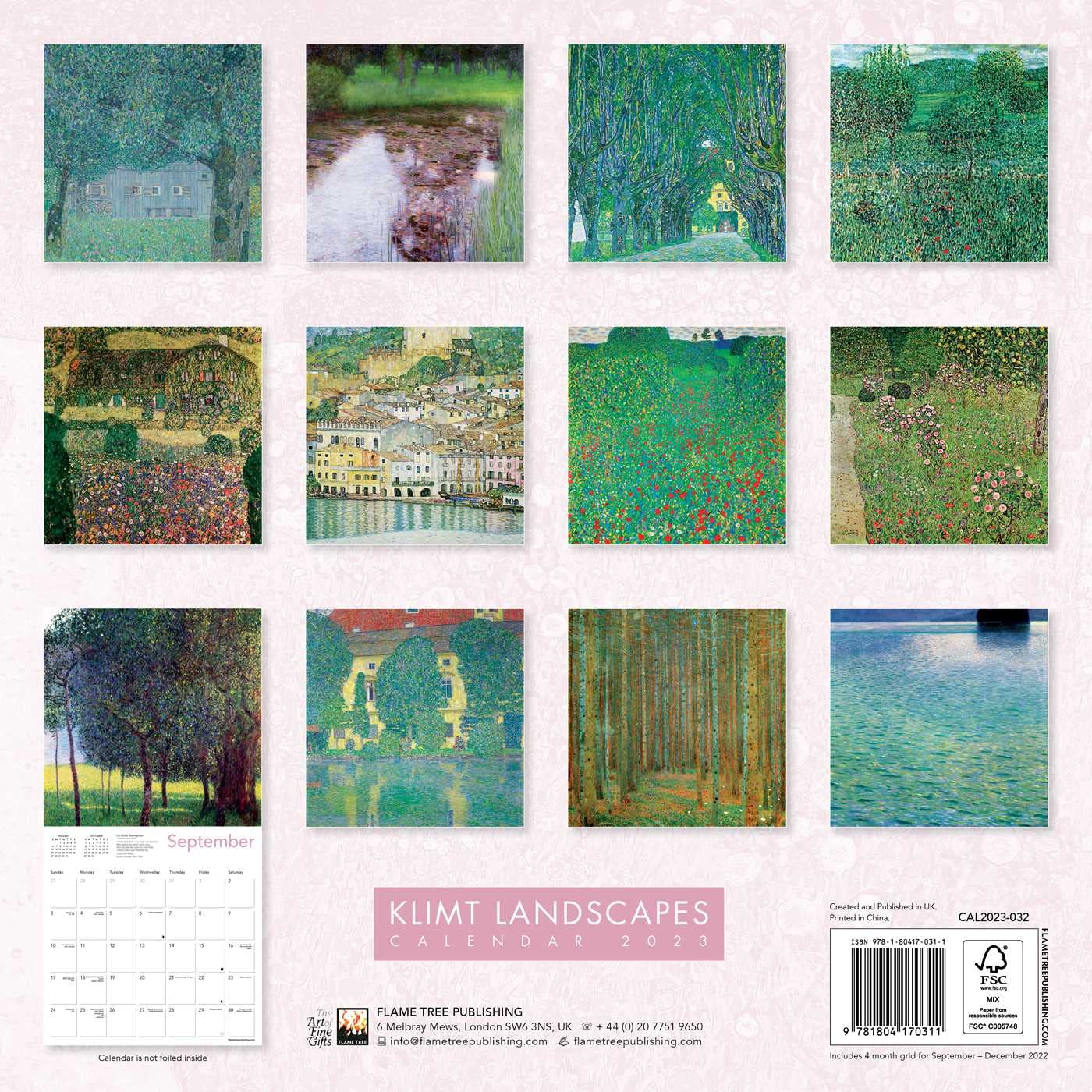 Calendar 2023 Klimt Landscapes Flame Tree Publishing