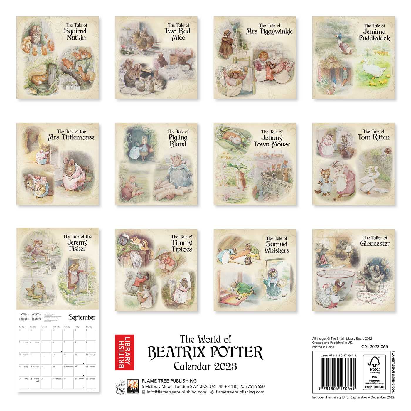 Calendar 2023 The World of Beatrix Potter Flame Tree Publishing