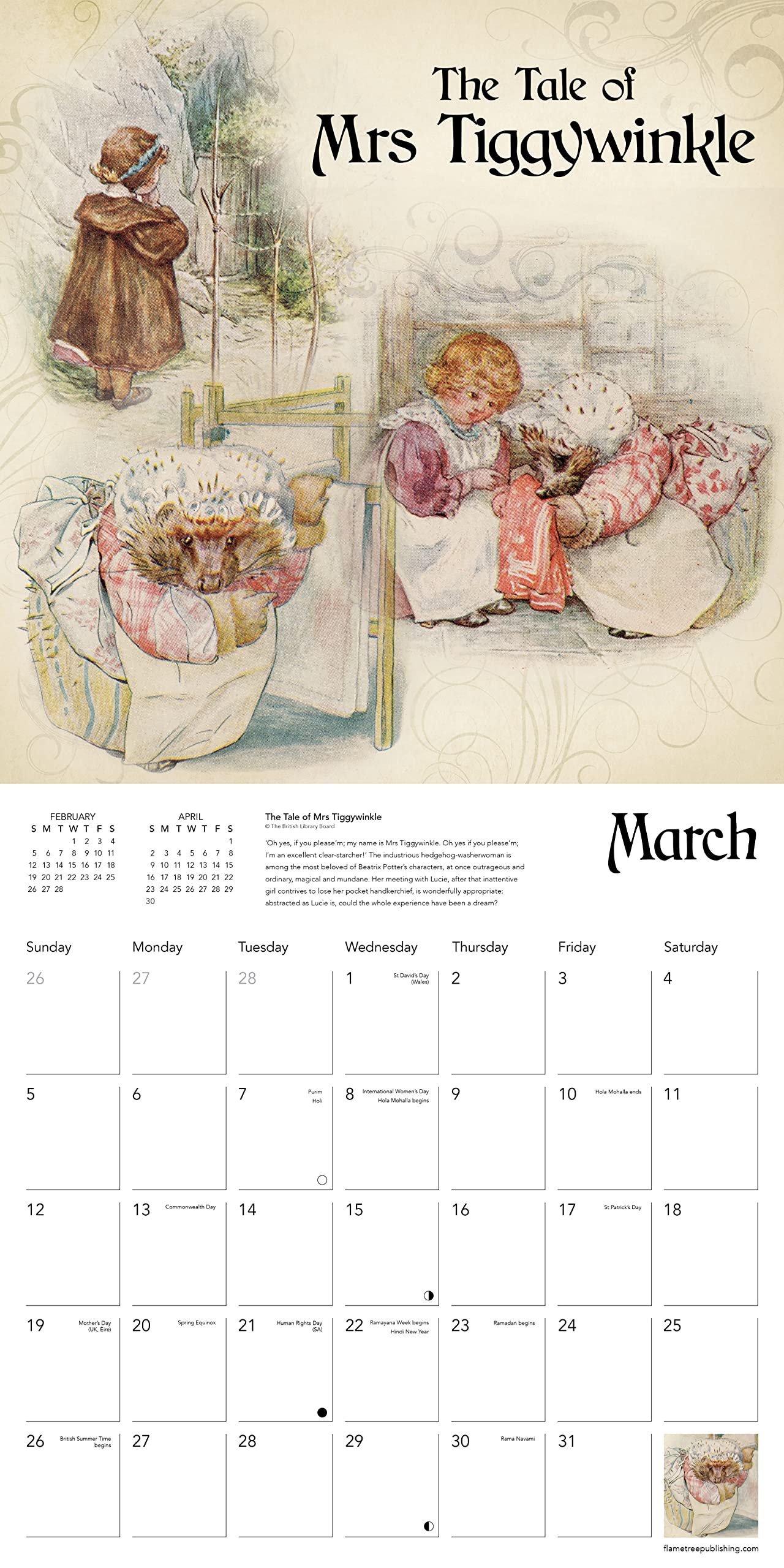 Calendar 2023 The World of Beatrix Potter Flame Tree Publishing