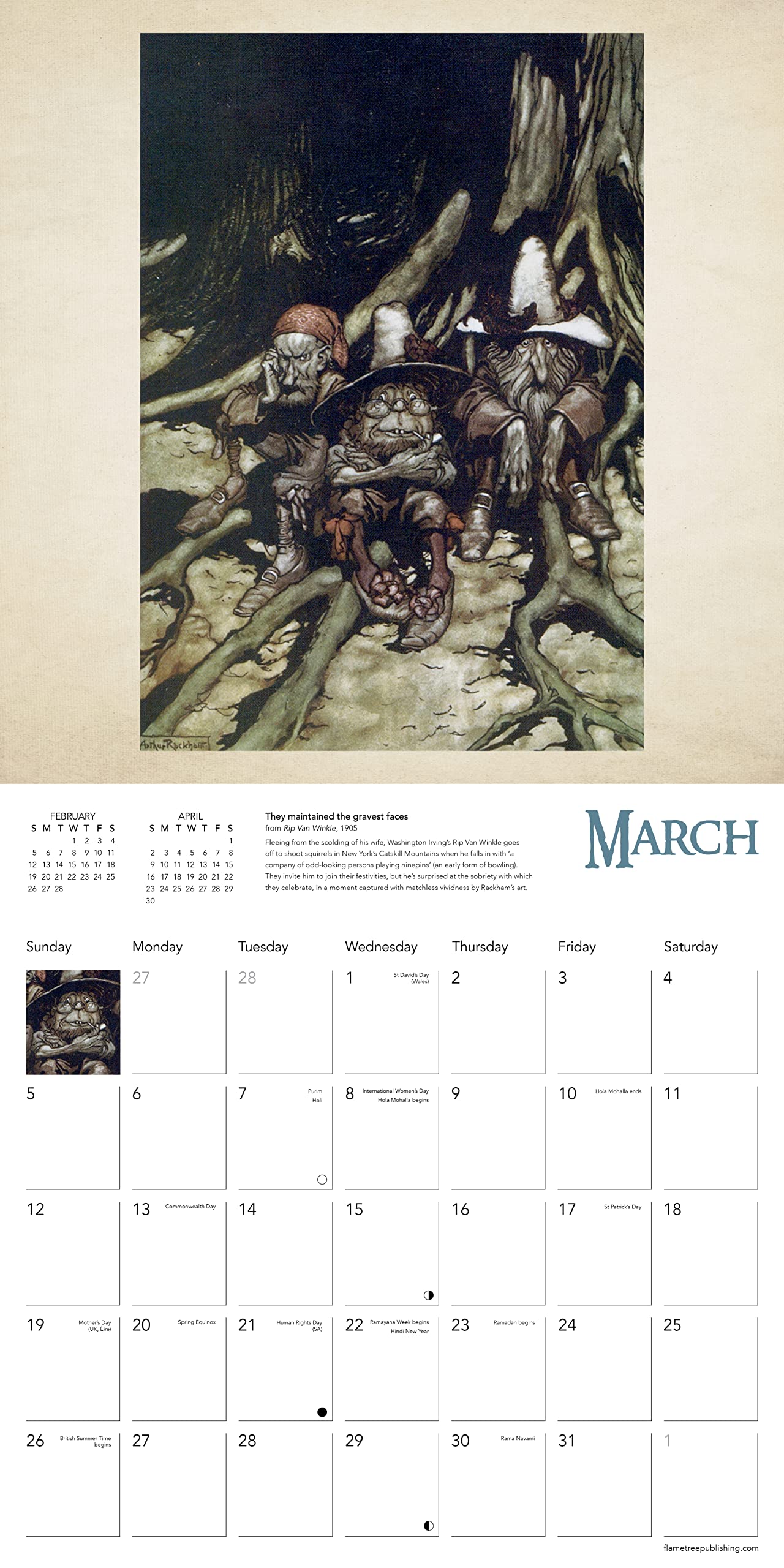 Calendar 2023 - Arthur Rackham - Flame Tree Publishing