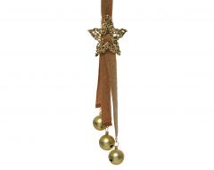 Decoratiune - Tassel Suede with Iron Bell with Iron Star - Brown