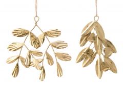 Ornament brad - Leaf Iron with Gold Foil - doua modele - pret pe bucata