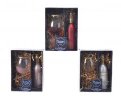 Set ornamente brad - Figure Bottle with Glass - mai multe culori