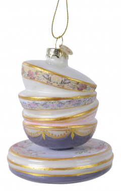 Ornament brad - Tableware Glass Bowls with Plates - Pink