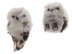 Decoratiune - Owl Polyester Feathers, Grey - mai multe modele