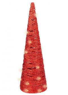 Con decorativ din hartie cu LED-uri - Rosu