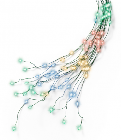 Ghirlanda de luminite - Multi-Colour Micro LED Tree Bunch Green Wire - Outdoor