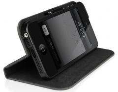 Husa IPhone 5/5S/SE - Macally Slimcase Stand Black